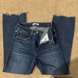 Anika Mavi Mid Rise, Crop Flare Dark Blue Ankle Jeans - 26/27